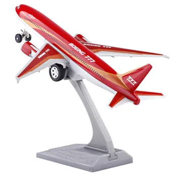 

Diecast Metal Plane Model Toys 7 Inch Boeing 777 Pull Back Replica with Sound & Light Aircraft Model for Kids Toys,Red