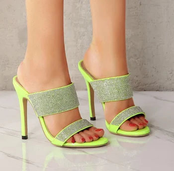 

2020 new sandals super high heel Fashion Crystal Sandals Women Elegant Peep Toe Sandals Heels Rhinestone Ladies Pump Sandalia