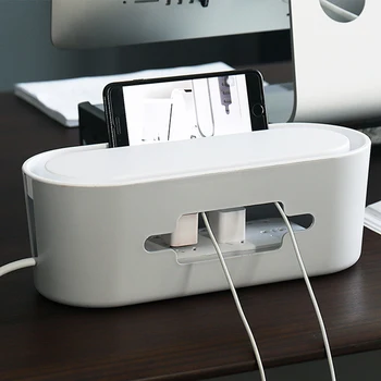 

Cable Storage Box Power Strip Wire Storage Case Anti Dust Charger Socket Cable Organizer Box Desktop Network Line Storage