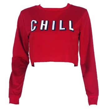 

Women Short Hoodies Casual Loose Sweatshirt Long Sleeve Crop Tops Letter Printed