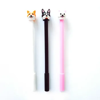 

50PCS 0.5mm Black Ball Pen Student Signature Pen Creative Stationery Cute Cartoon Small Cute Dog Gel Pen kawaii school supplies