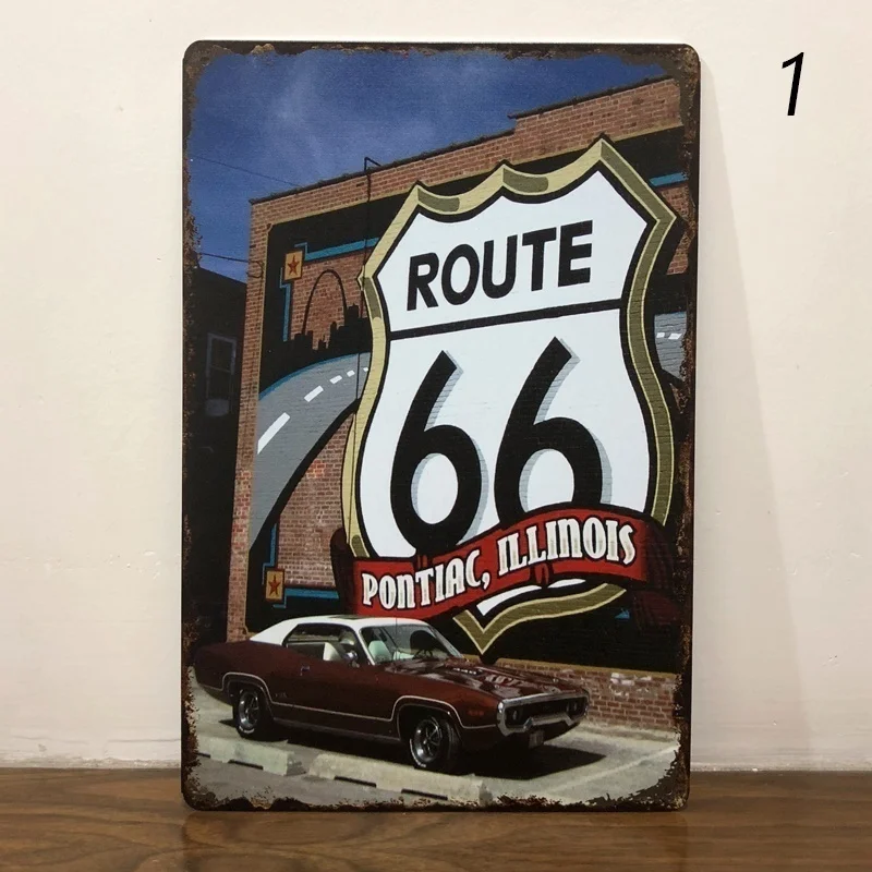 Route 66 настенный стикер под железо табличка Ретро металлическая жестяная вывеска отель Бар Кафе домашний паб домашний декор(посетите наш магазин, больше продуктов - Цвет: NO 1