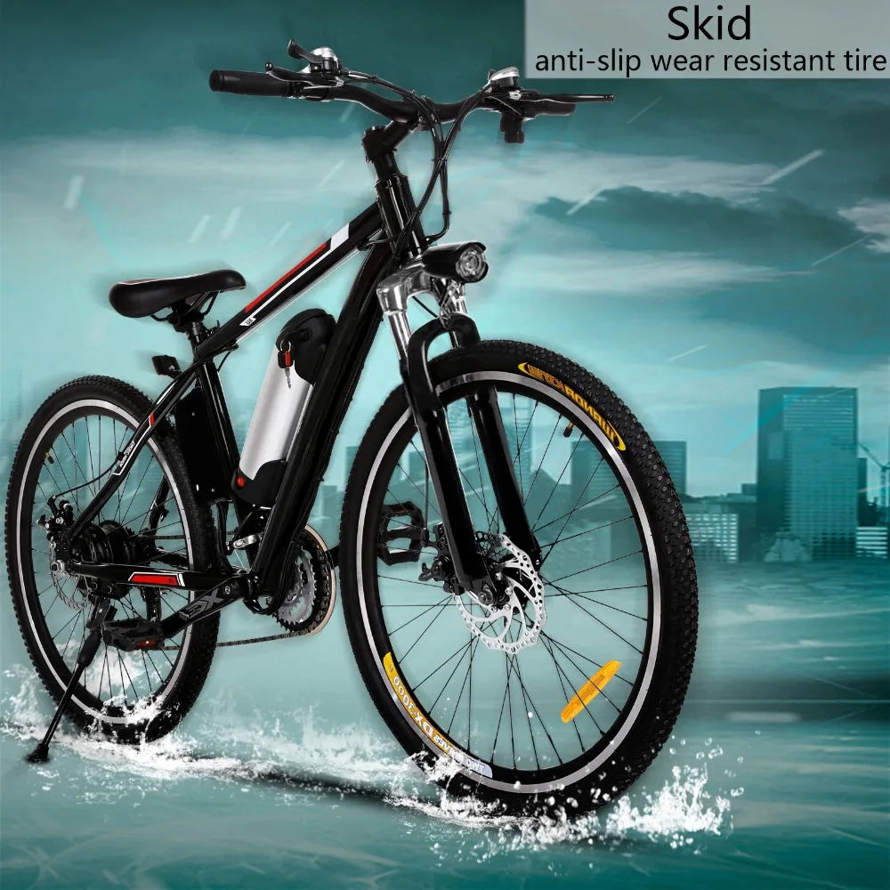 Perfect Folding Electric Mountain Bike with Lithium-Ion Battery 25 inch Wheel Aluminum Alloy Frame Mountain Bike Cycling Bicycle Black 2