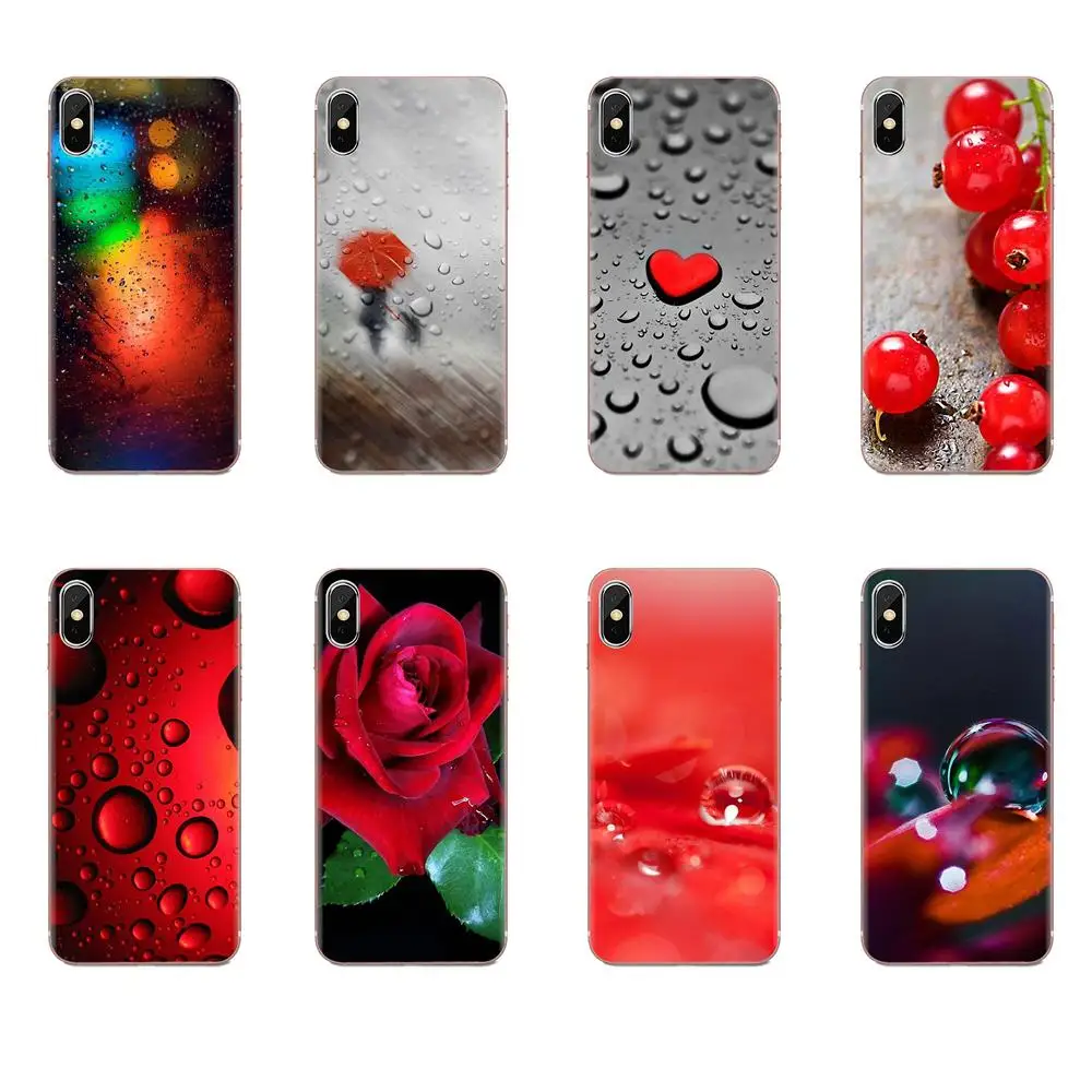 Red Drops Wallpaper For Sony Xperia Z Z1 Z2 Z3 Z4 Z5 Compact Mini M2 M4 M5 T3 E5 Xa Xa1 Xz Premium Soft Pattern Case Cover Half Wrapped Cases Aliexpress