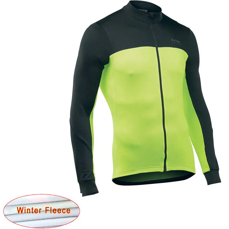 17 NW Cycling Jersey Winter Long sleeve Thermal Fleece Racing Bicycle Mountain MTB Pro team Cycling Clothing Ropa Ciclismo C29 - Color: 17