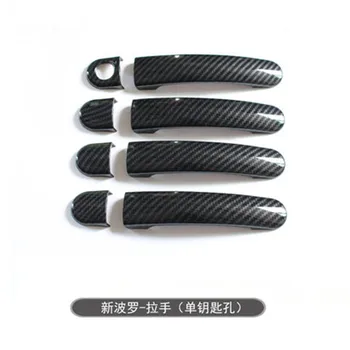 

ABS Carbon fiber Door Handle Door handle Protective covering Cover Trim Car styling for Volkswagen Polo 2011-2018