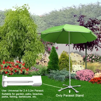 

Beach Outdoor Garden Foldable Parasol Stand Portable Rustproof Sun Shade Umbrella Base Easy Install Steel Courtyard Stable Patio