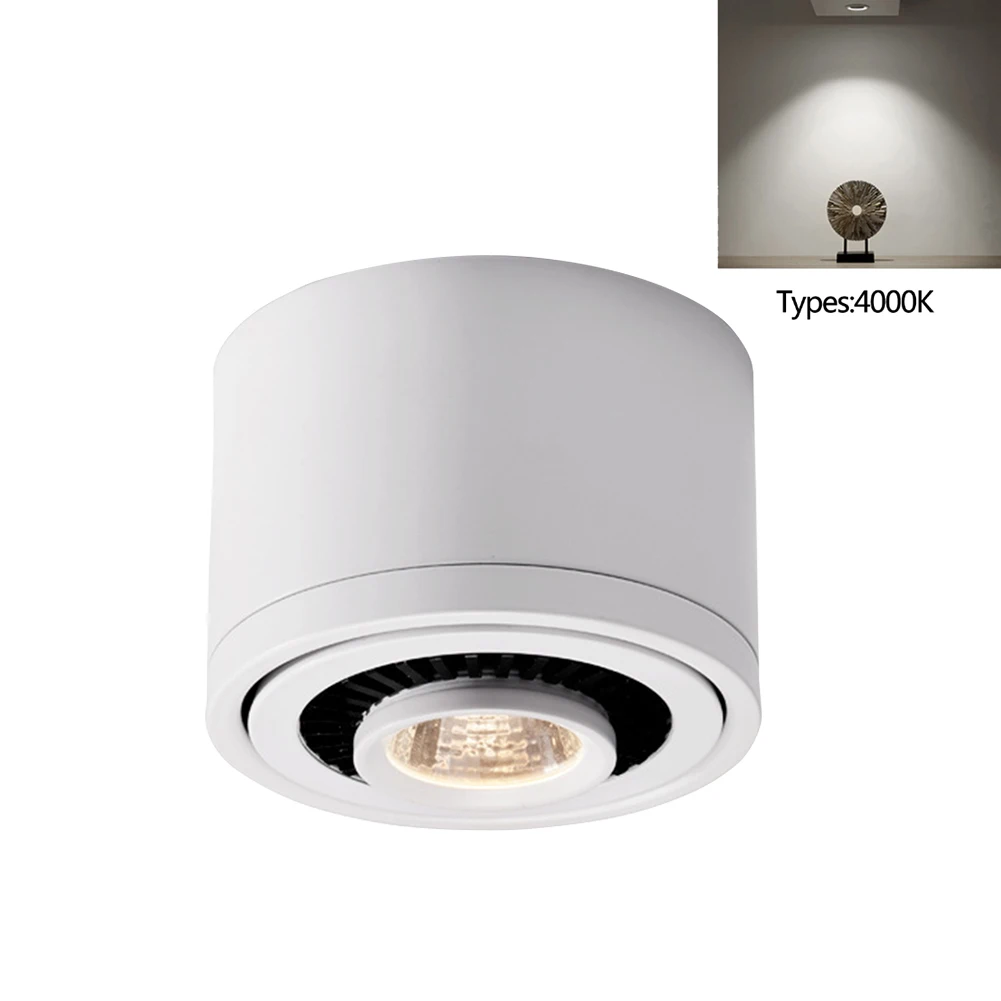 

Soft Light COB Rotatable Angle Downlight Surface Mounted Indoor Gallery Ceiling Home Multipurpose Easy Install Hotel Coffee Shop