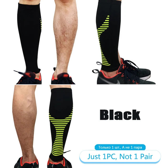 Tcare Sport Compression Calf Sleeves Leg Compression Sock Runners Shin Splint Varicose Vein Calf Pain Relief Calf Guards Running 1 Piece - Black