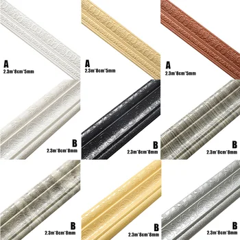 

Line Skirting Wall Trim Border 3D Pattern Sticker Decoration Self Adhesive Waterproof Strip DC120