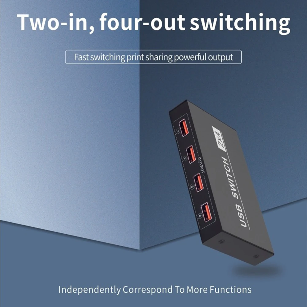 Computer Sharing Peripheral 2 In 4 Out Laptop Hub Hard Drives PC Scanner Universal For Printer 2.0 USB Switcher Keyboard Mouse