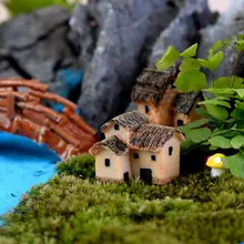 6 шт./компл. соломенной Смола домик творческие ремесла миниатюрный Садоводство пейзаж микро деревня драгоценный камень садовый декор 72XF