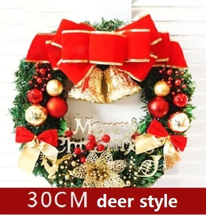 Deer STYLE Венок, Рождественский венок, красная дверь, венок, настенная гирлянда, украшения, настенные рождественские украшения для дома - Цвет: Deer STYLE