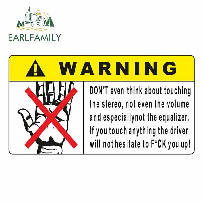 Earlfamily-Pegatina De Vinilo Para Coche, 13Cm X 7,1 Cm, Señal De Advertencia, Parachoques, Dub Euro Drift Van, Gráfico