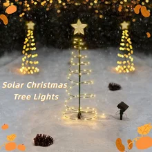

1pcs Solar Metal LED Christmas Tree Decoration Light String Holiday Decoration Ornament Christmas Decoration Garden and Lawn