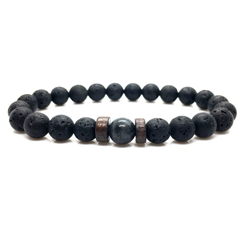 Нарукавная повязка Natuurlijke Maansteen Kraal Tibetaanse Boeddha нарукавная чакра Lava Steen Diffuser Armbanden Mannen Sierade