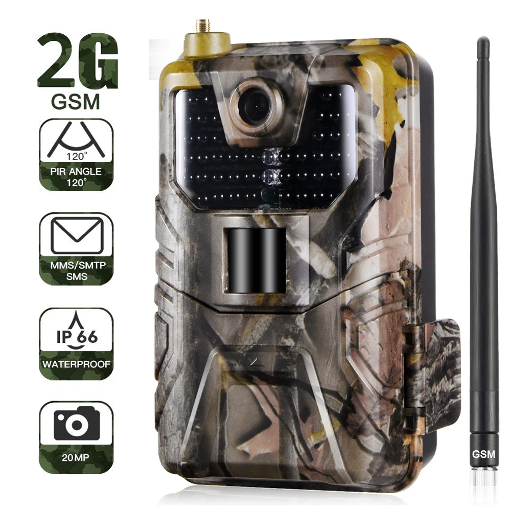 Фотоловушка для охоты 1080P 20 МП 2G SMS MMS SMTP | Спорт и развлечения