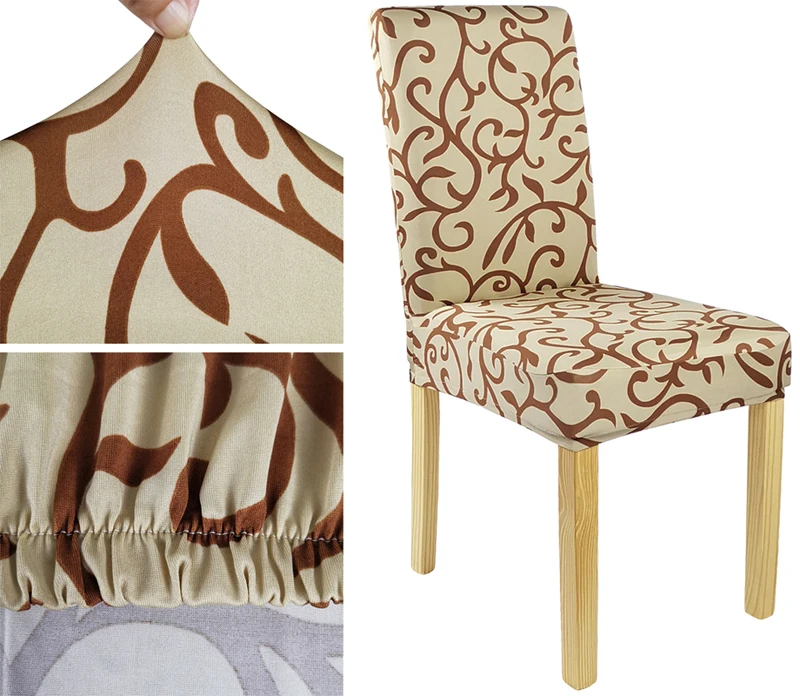Классические чехлы на стулья из спандекса с эластичным покрытием, декоративные чехлы на стулья для столовой, эластичные съемные чехлы на стулья для свадебной кухни