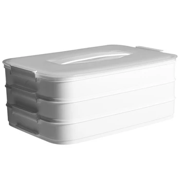 

Three-Layer Fresh-Keeping Box Refrigerator Portable Dumpling Storage Box Kitchen Storage Box