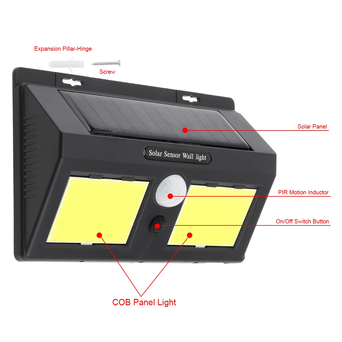 Solar Light Outdoor Solar Lamp Double LED Rechargeable Solar Power PIR Motion Sensor Wall Light for Garden / Yard /Courtyard