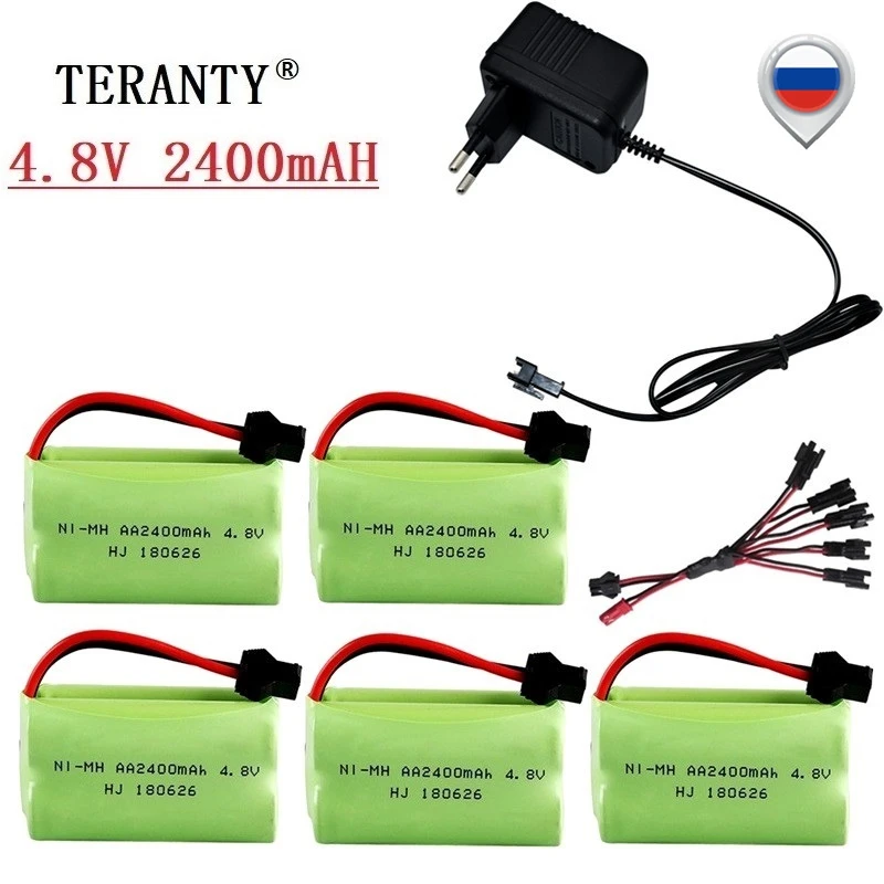 XMECZQQ Batteria NiMH 4,8 V 2400 MAh, 2 Batterie Di Riserva RC
