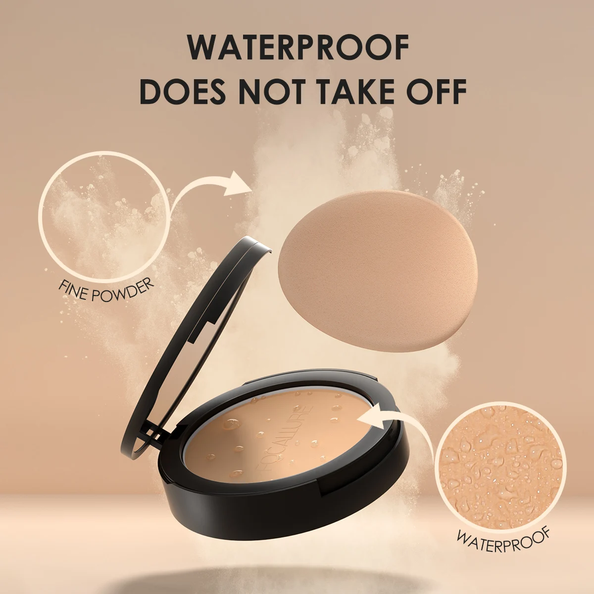 FOCALLURE 9 Colors Pressed Powder Oil Control Long-lasting Matte Lightweight Brightening Face Finishing Setting Powder Makeup pressed powder foundation setting powder compact powder face powder