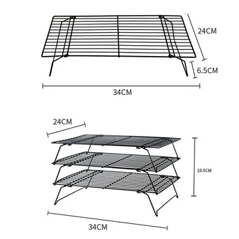 

Kitchen 3-Layer Stackable Cake Biscuits Bread Cooling Rack Holder Non-stick Carbon Steel Kitchen Supplies