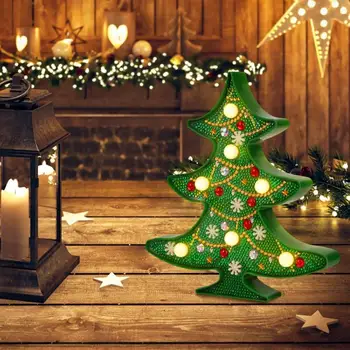 

DIY Special Shaped Diamond Painting Christmas Tree LED Night Light Cross Stitch Embroidery Christmas Party Decoration