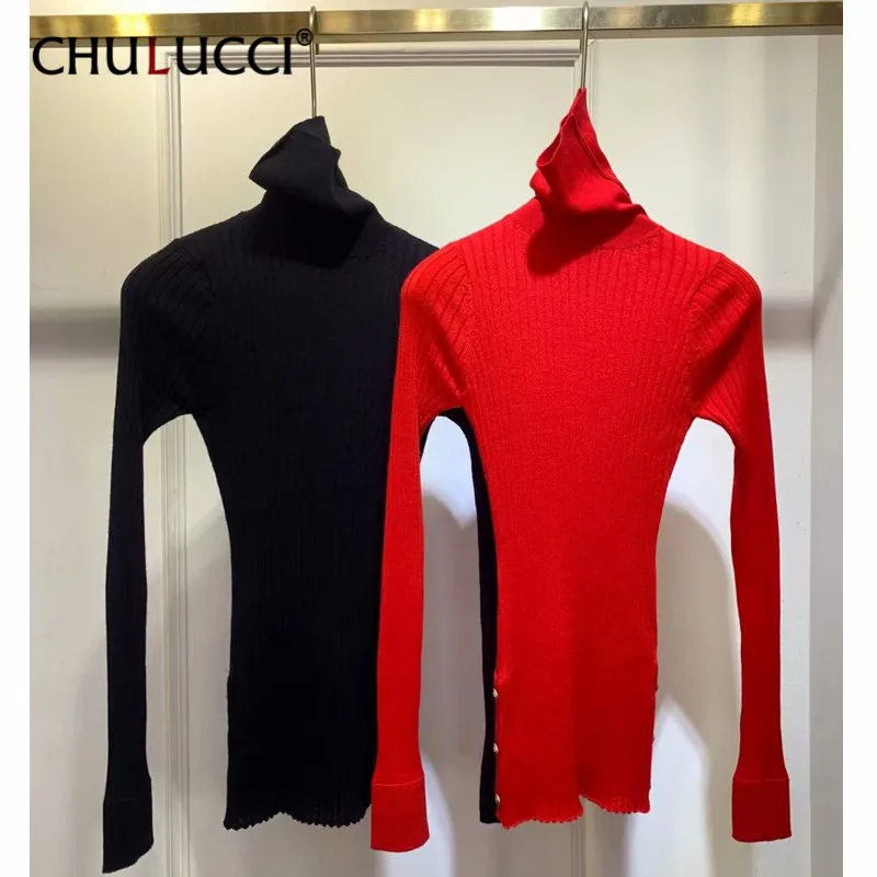 

8.23 Women Autumn Tops Turtleneck Long Sleeves Knittwear Pullover Slim Warm Sweater Jumper Tops