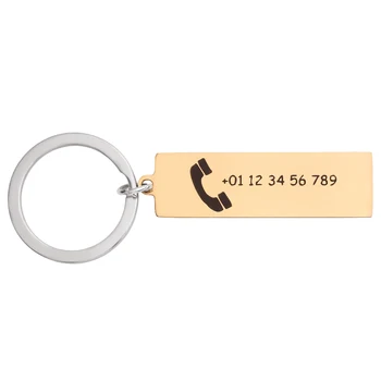 

Customized Phone Number Keychain Anti-lost Pendant Keyring Custom Car Bag Men Women Key Chain Gift Fashion Jewelry Accessories