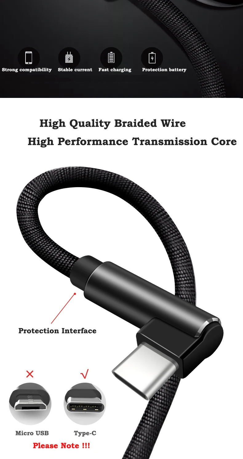 Олаф 1 м 2 м 3 м 90 градусов локоть Быстрая зарядка usb type C кабель для huawei P30 P20 USB C кабель для samsung S8 S9 провод для быстрой зарядки