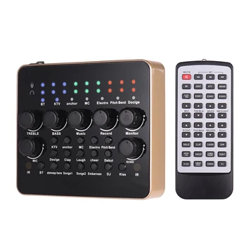 

Live Sound Card Voice Changer Multiple Sound Effects BT Connection with Remote Control for PS4 Xbox Computer Smartphone Tablet