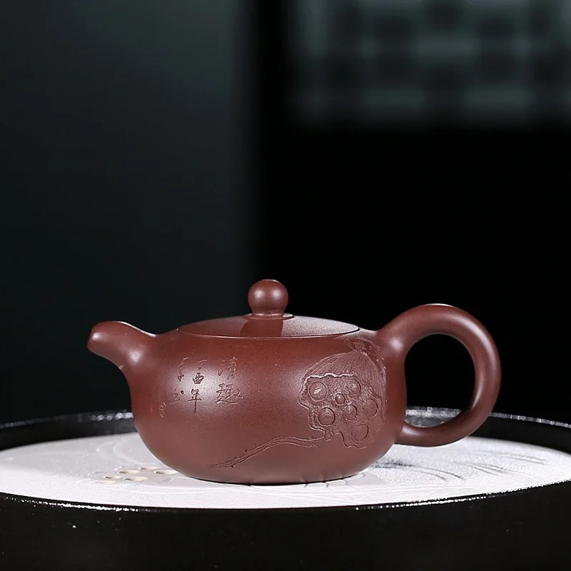 

vivi are recommended kung fu tea pot of high curative value 120 cc depicting lotus seed tty pot of purple clay on sale