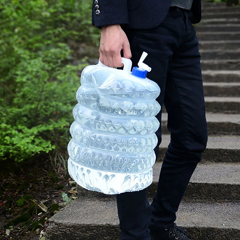 5L/10L/15L ведро для воды с крышкой для кемпинга на открытом воздухе PE ведро портативный складной мешок для воды покрытый пластиком мешок для воды H6