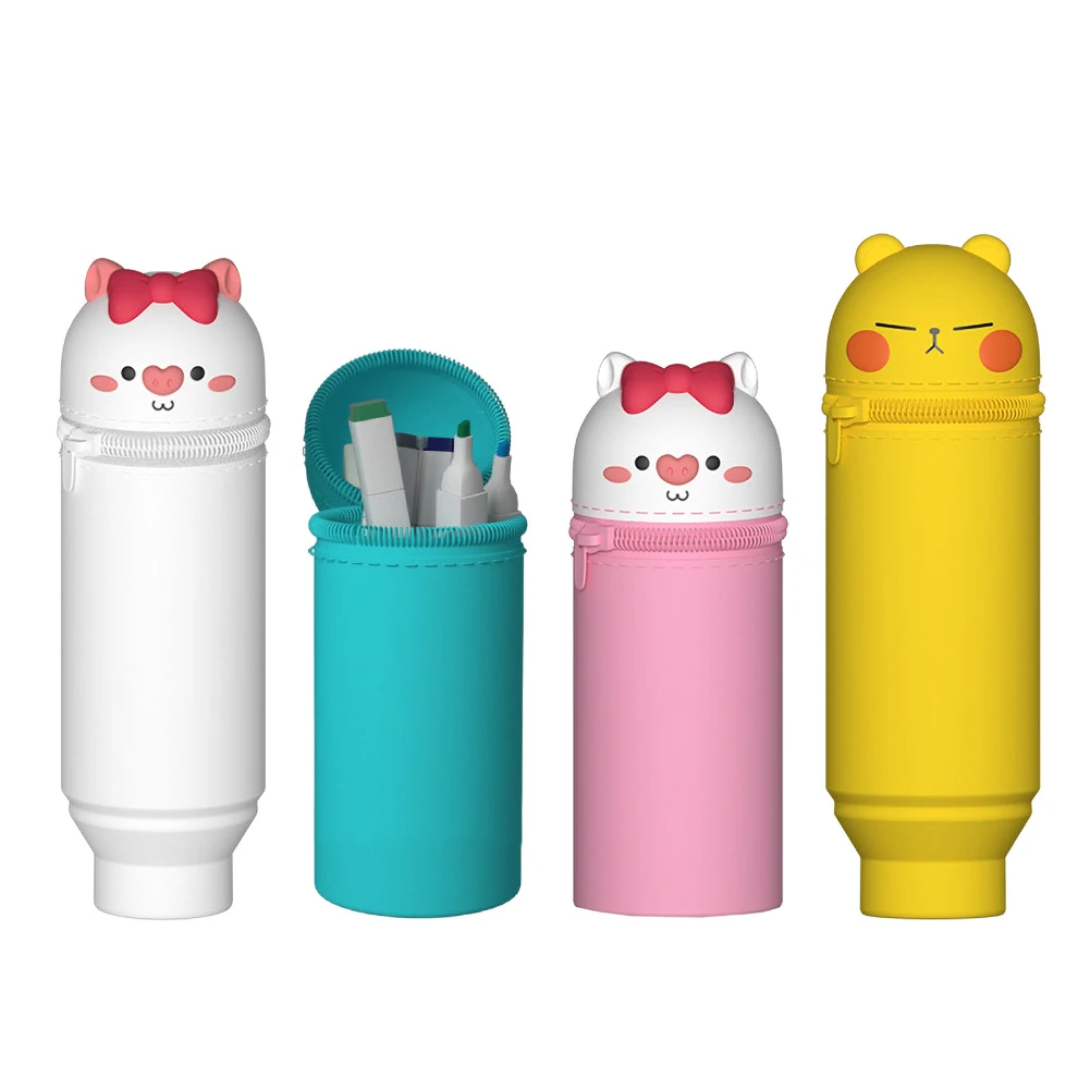 

Creative silicone pencil case Large Capacity Pencil Case School PenCase Supplies Pencil Bag School Box Pencils Pouch Stationery