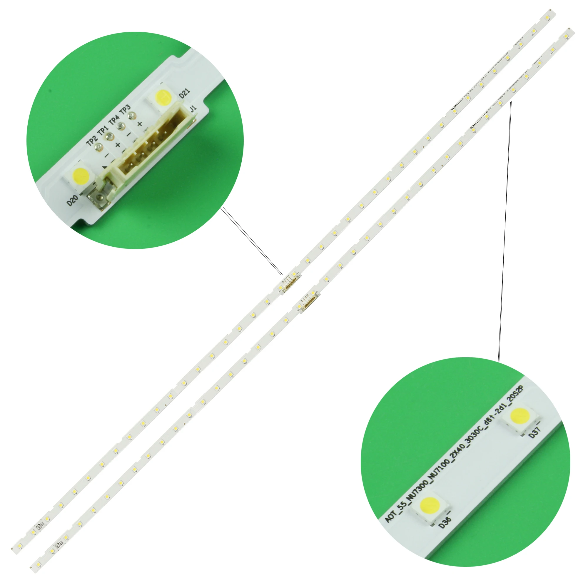 New 2 PCS 40LED LED Backlight strip for Samusng UE55NU6900 UN55NU7300F UE55NU7105 UE55NU7172 BN96-45913A STS550AU9 55NU710C