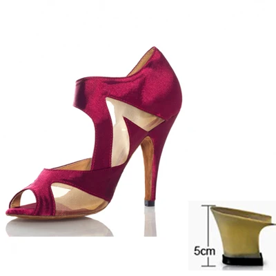 purple heel 5cm Женская Профессиональная обувь для латинских танцев, Женская Обувь для бальных танцев, танго, женская обувь для сальсы, танцевальная обувь - Цвет: purple heel 5cm