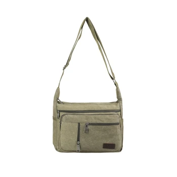 

【Free Shipping】Classic Retro Solid Canvas Men Satchel Bag Personality Fashion Large Capacity Crossbody Bag