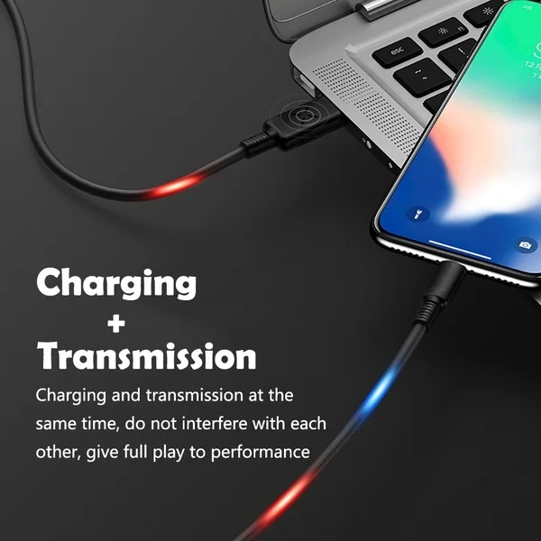 Тип C светодиодный Кабельное освещение флэш USB C кабель SR Синхронизация данных танцевальный кабель умный регулятор громкости поток света кабели быстрой зарядки