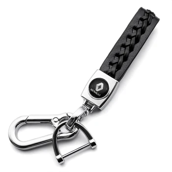 

1pcs New Leather Car KeyChain Keyholder Circle Buckle for Renault koleos duster megane 2 logan renault clio Car Accessories