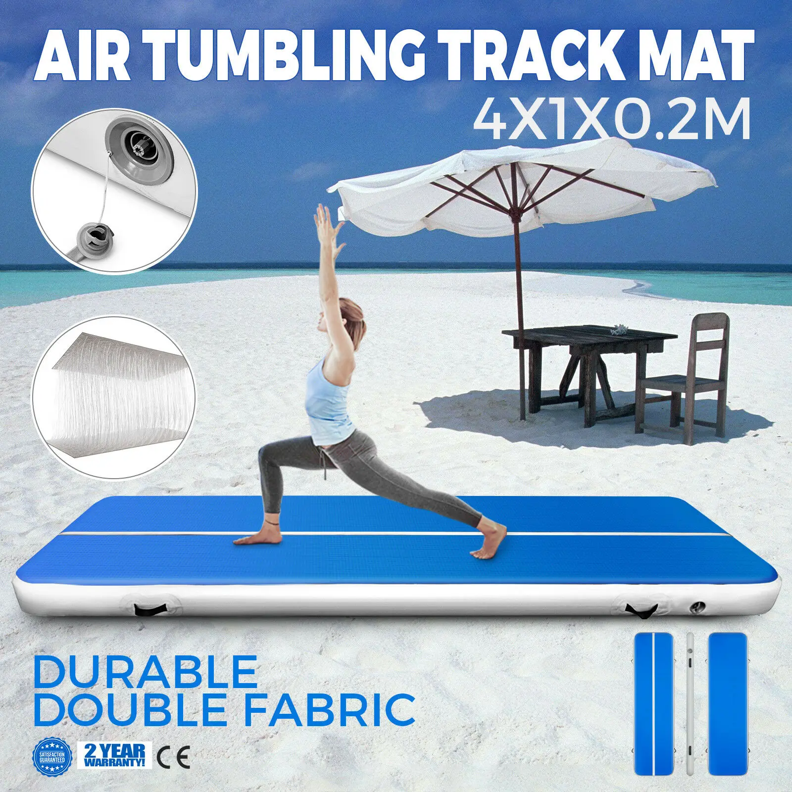 

1x4M High Quality PVC Aerial Runway Rolling Mat Fitness Mat Inflatable Taekwondo Mat 20CM Multi-Scenario Application