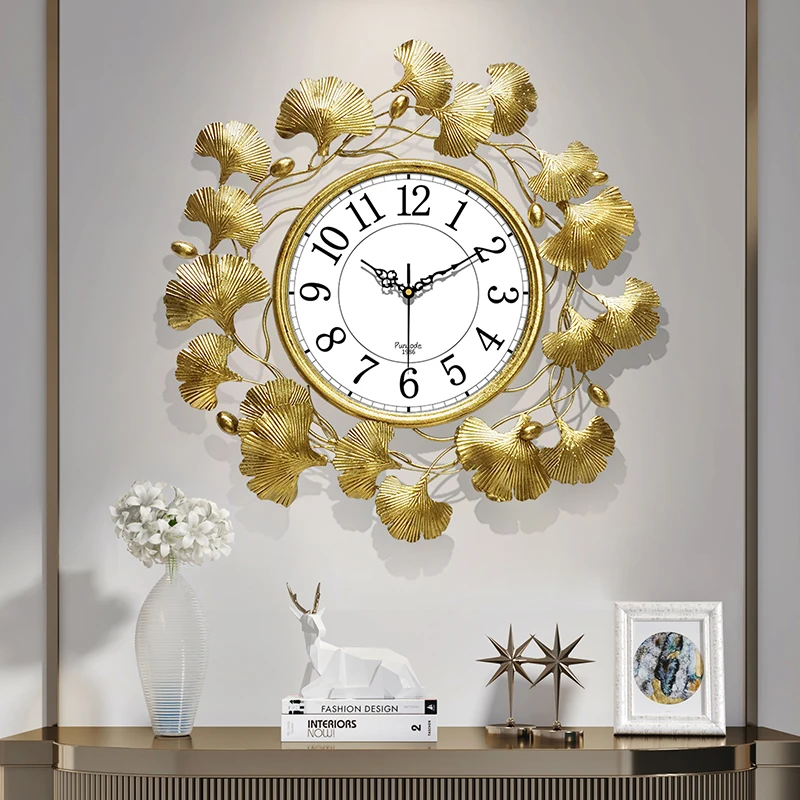 

Creative Wall Clock Mechanism Creative Luxury Nordic Wall Clock Metal Large Living Room Reloj De Pared Home Decoration AA60WC