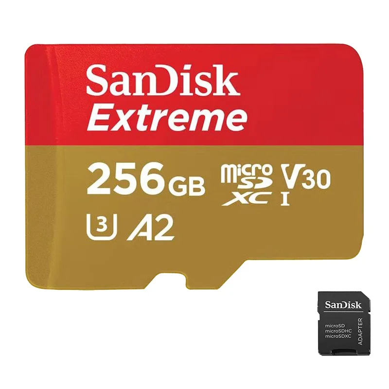 SanDisk256GBA2 High Speed Mini Micro SD Card Apple Adapter Memoria Extreme Micro SD Card Class10 tf Card For Recording 2 Slot Pro Adapter HD 4K - Цвет: SanDisk256GBA2