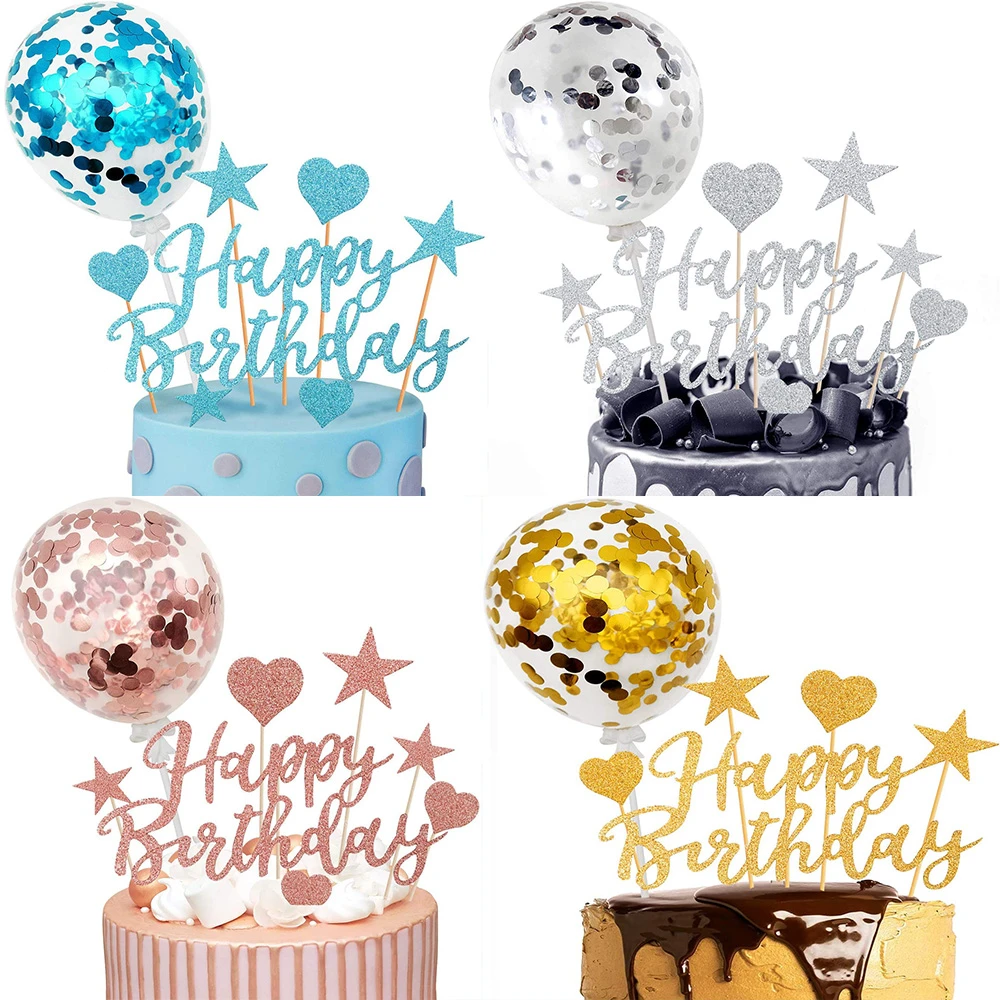 Ensemble De 2 Chapeaux Avec Confettis En Argent Decoration De Gateau D Anniversaire Bleu Pour Fille Garcon Garcon Enfant Aliexpress