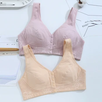

2019 Wireless Cotton Bras For Women Lingerie Front Close T-back Bra Leisure Comfortble Underwear Plus Size