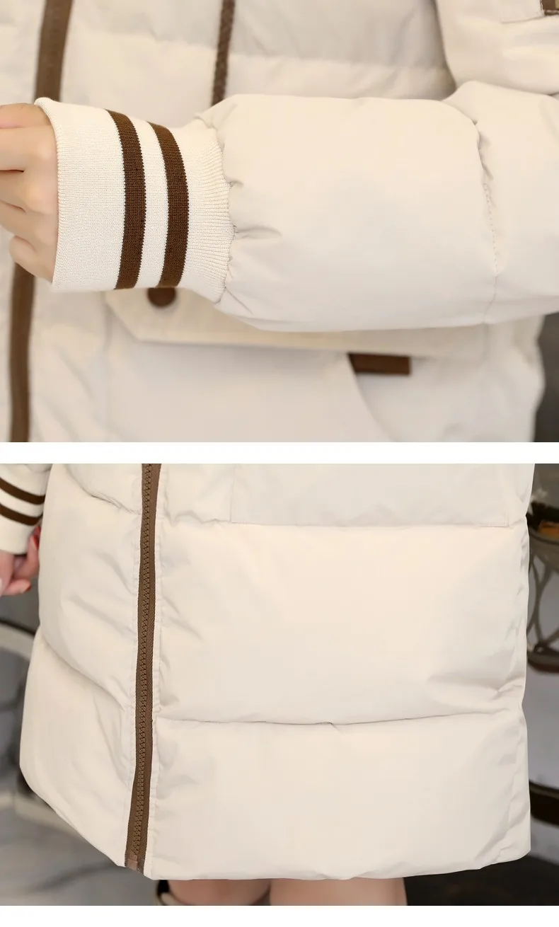 Thick down Jacket Cotton-padded Clothes Women's Mid-length New Style Winter Korean-style Loose-Fit over-the-Knee Cotton-pad