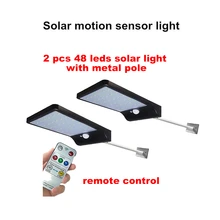 2/4pcs Led Solar Light power garden Lamp solar lighting 48 led warm white pole PIR Motion Sensor Waterproof for Outdoor,street,w