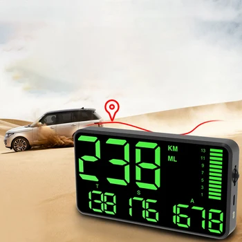 

Car Clock Altitude Mileage Trucks Gift Digital Odometer Multifunction Overspeed Alarm Large Screen Speedometer Head Up Display