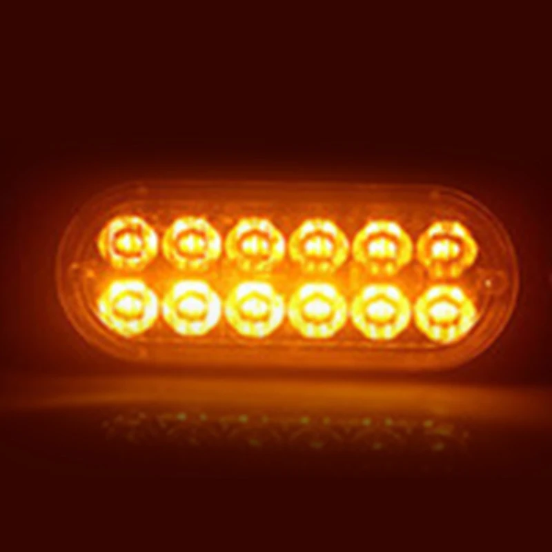 2/4 шт. 12LED стробоскоп автомобильный светильник грузовик опасности Безопасности срочно бордовый 36 Вт ультра-тонкая боковая сторона светильник светящийся автомобильный предупреждающий светильник - Цвет: yellow  4pc