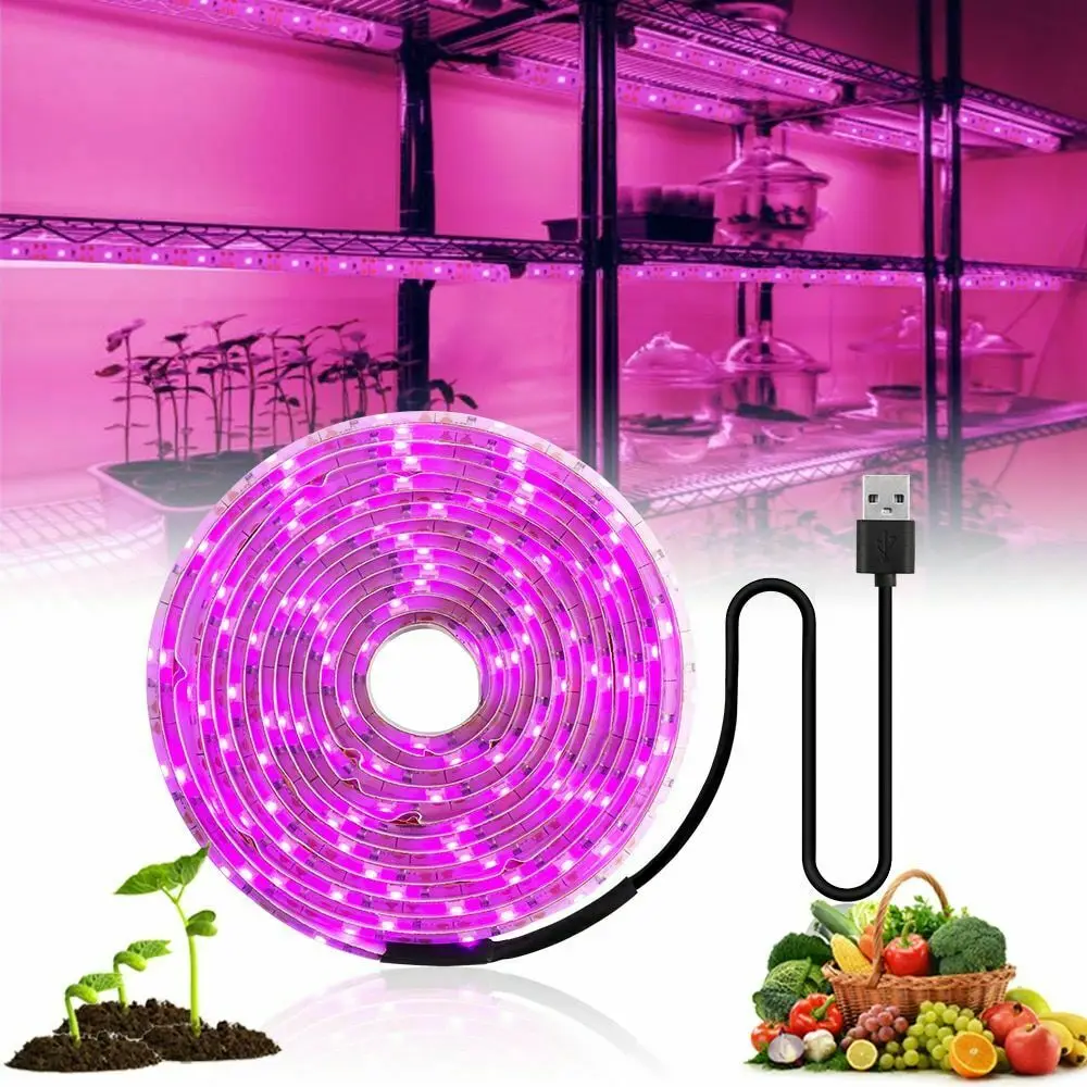 USB 5V Светодиодный светильник для выращивания полный спектр 2835 SMD ing лента теплицы